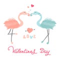 Flamingo`s love. Little animals with big love